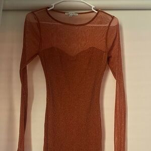 Burnt orange sparkle dress